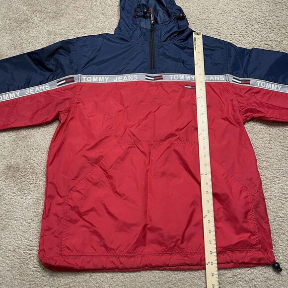 Mens Vintage Tommy Hilfiger Tommy Jeans Yellow Pullover Rain Windbreaker Size XL - Picture 7 of 10